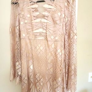 Lace long sleeve mini dress